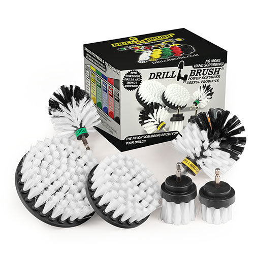 Ultimate White Brush Kit - Soft Bristles - Home & Auto Cleaning | W-542OMS-2L-QC-DB