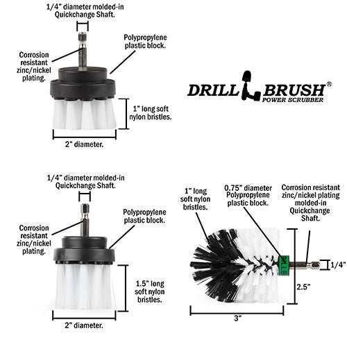 G-S-42O-QC-DB  Drill Brush 3 Piece Kit - Kitchen Cleaning