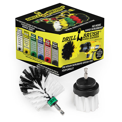 Mini & 2in-L White Brushes - Soft Bristles - Home & Auto Cleaning | W-MS-2L-QC-DB