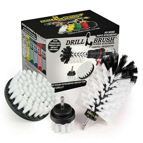 4in Flat Brush, 2in Short Brush, and Jumbo Original all in Soft White - Automotive Cleaning kit | W-S-42J-QC-DB