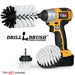 Drillbrush 42J Soft White Home & Auto Brush Kit with an Original Jumbo brush in a cordless drill.