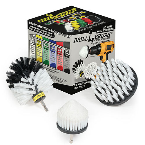 Original, 4in, and Corner White Brushes - Soft Bristles - Home & Auto Cleaning | W-S-4CO-QC-DB