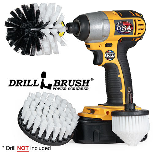 Original, 4in, and Corner White Brushes - Soft Bristles - Home & Auto Cleaning | W-S-4CO-QC-DB