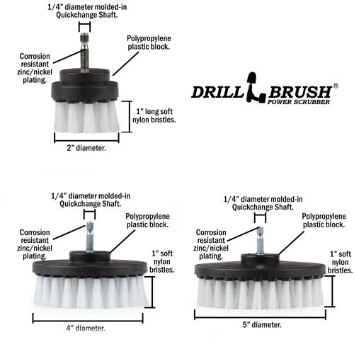 Specs for the Drillbrush 542 Soft White Home & Auto Brush Kit.