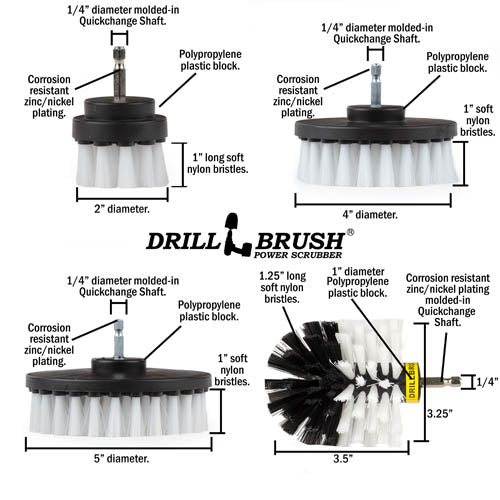Drillbrush Bathroom Medium Yellow Drill Brush (4 Piece) Y-S-542O-QC-DB, 1 -  Kroger