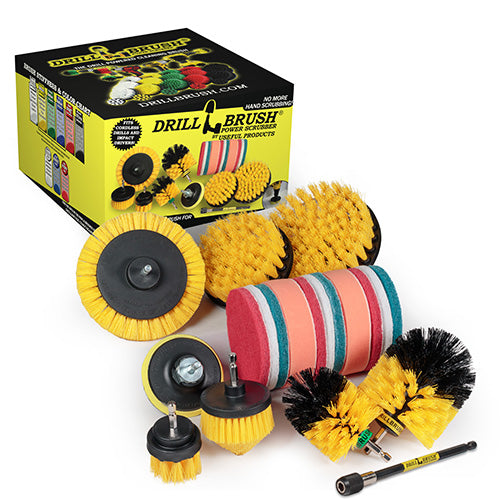 21-piece Yellow Brush Kit - Medium Bristles | Y-E542OMCS-P4-3WRB-2F-3V-5X-QC-DB