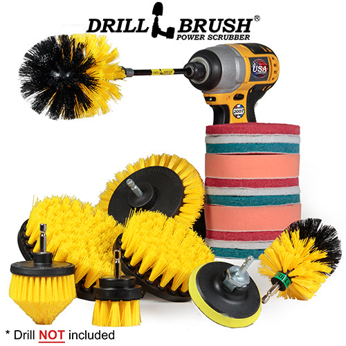21-piece Yellow Brush Kit - Medium Bristles | Y-E542OMCS-P4-3WRB-2F-3V-5X-QC-DB