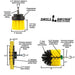 Specs for the Drillbrush EMS-2L Medium Yellow Bathroom Brush Kit.