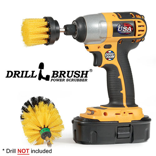 Mini & 2in-L Yellow Brushes - Medium Stiffness - Bathroom & Shower Cleaning | Y-MS-2L-QC-DB