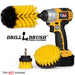 Drillbrush 42J Medium Yellow Bathroom Brush Kit with an Original Jumbo brush in a cordless drill.