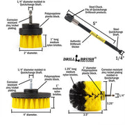 Specs for the Drillbrush 42O-5X Medium Yellow Bathroom Brush Kit.