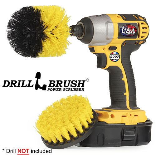 Original & 4in Yellow Brushes - Medium Bristles - Bathroom & Shower Cleaning | Y-S-4O-QC-DB
