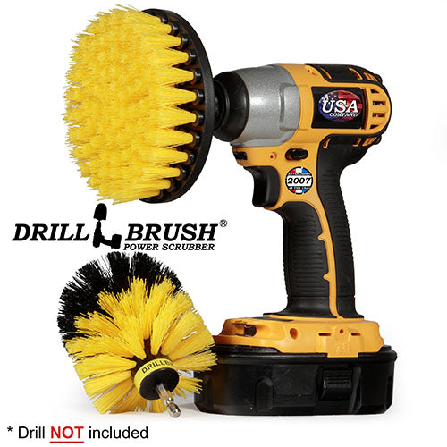 Original & 5in Yellow Brushes - Medium Bristles - Bathroom & Shower Cleaning | Y-S-5O-QC-DB