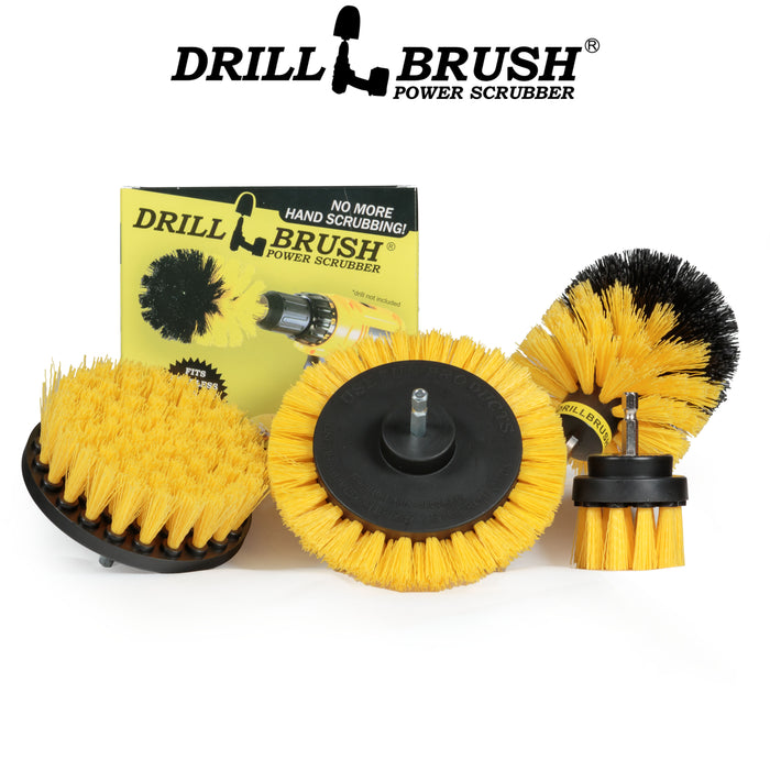 Edge, Original, 4in, & 2in Yellow Brushes - Medium Stiffness - Bathroom & Shower Cleaning | Y-S-E42O-QC-DB