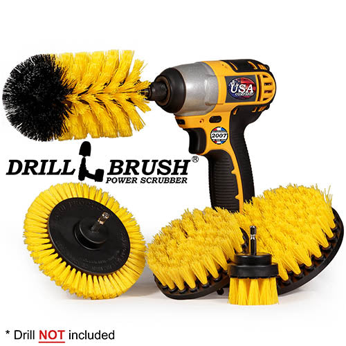 5in Flat Brush, 4in Flat Brush, 2in Short Brush, and Jumbo Original all in Medium Yellow - Bathroom Cleaning Products  | Y-S-E542J-QC-DB