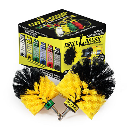 Original & Mini Yellow Brushes - Medium Bristles - Bathroom & Shower Cleaning | Y-S-MO-QC-DB