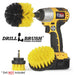 Drillbrush 42O Medium Yellow Bathroom Brush Kit with an Original brush in a cordless drill.